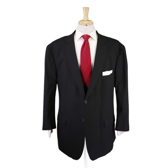 Joseph Abboud Current Solid Black Performance Fabric 2-Btn Suit Big 54R